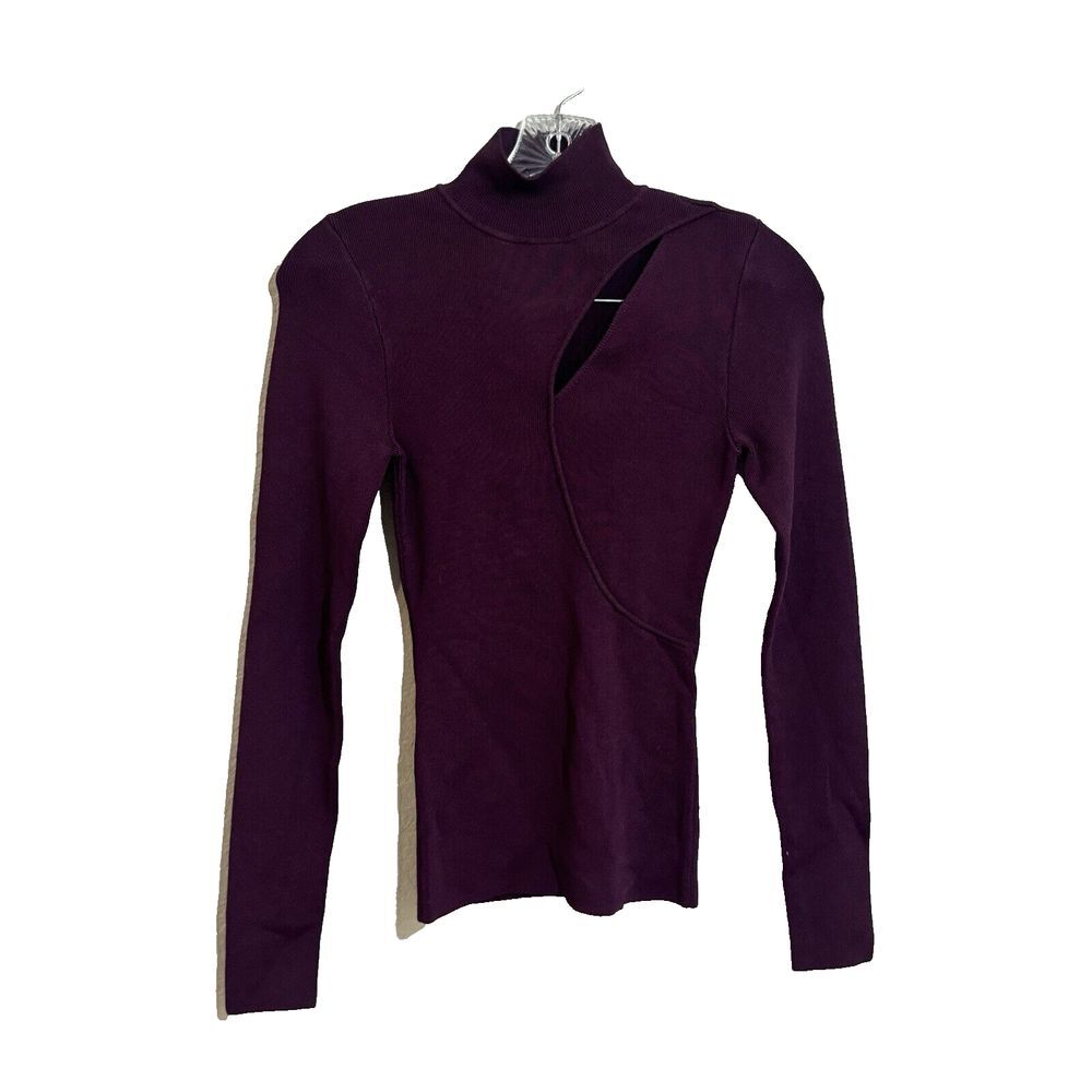 Alice Olivia Viscose Knit‎ Long sleeve Long Burgundy Ribbed XS